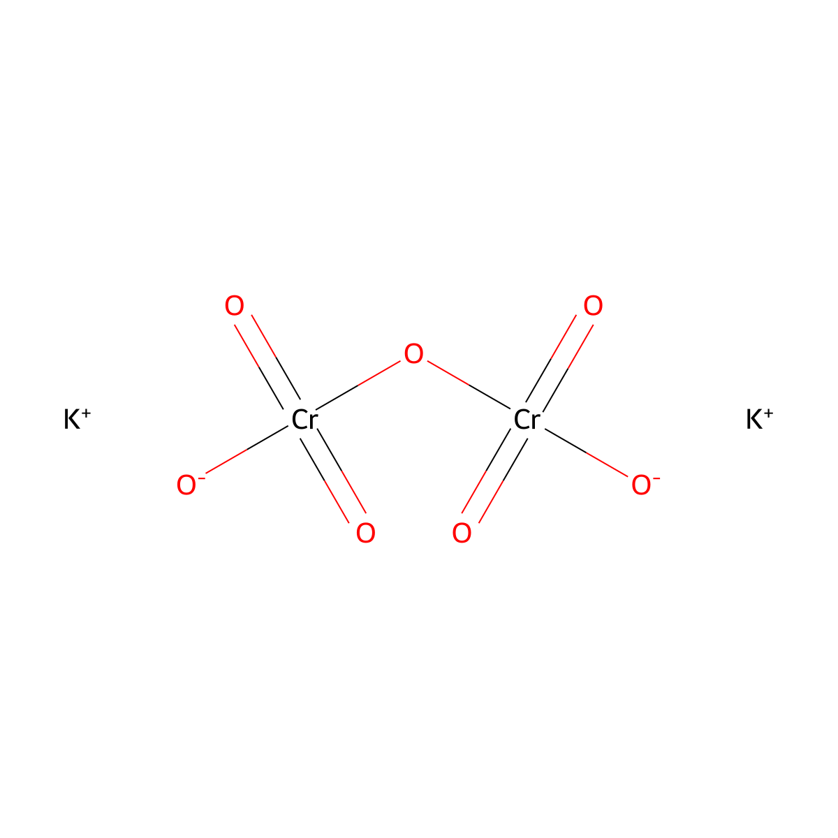Potassium Dichromate molecular structure, CAS 7778-50-9