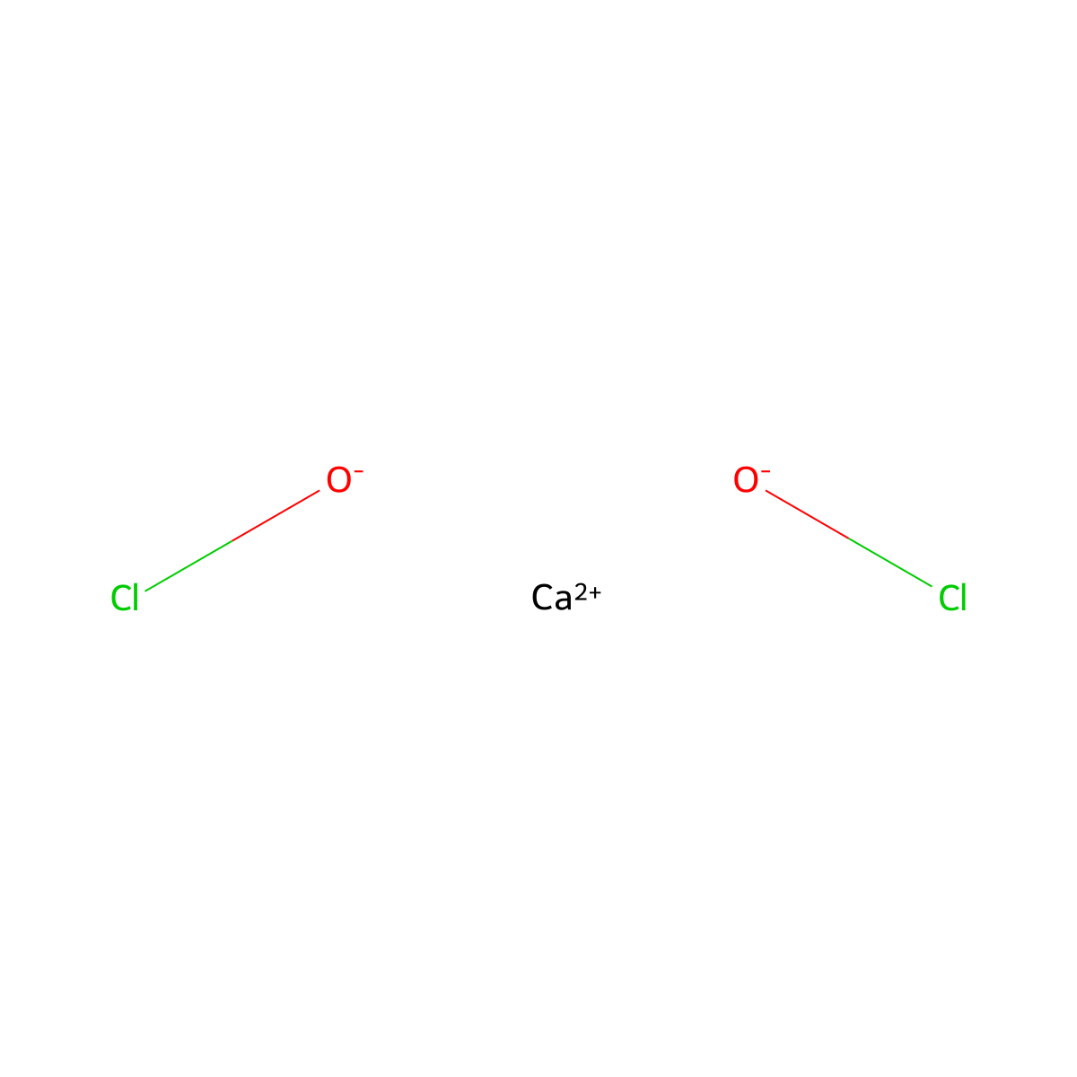 Calcium hypochlorite molecular structure, CAS 7778-54-3