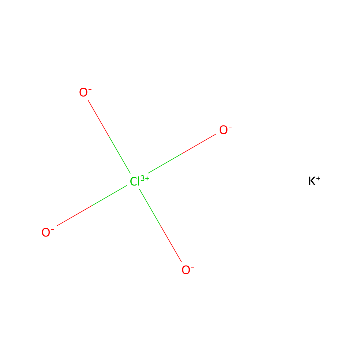 Potassium Perchlorate molecular structure, CAS 7778-74-7