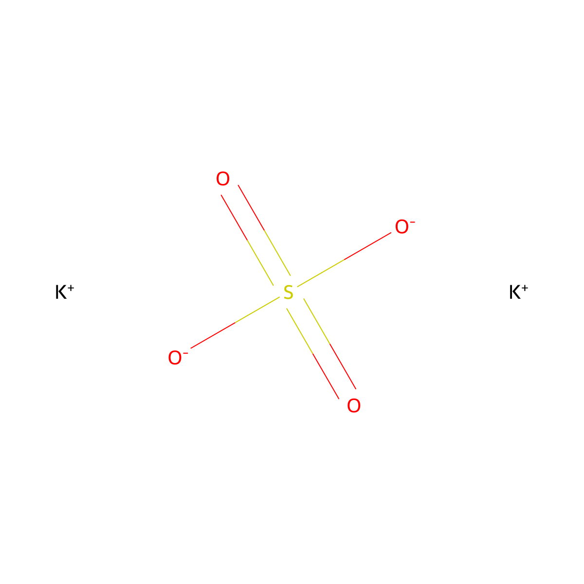 Potassium Sulfate molecular structure, CAS 7778-80-5