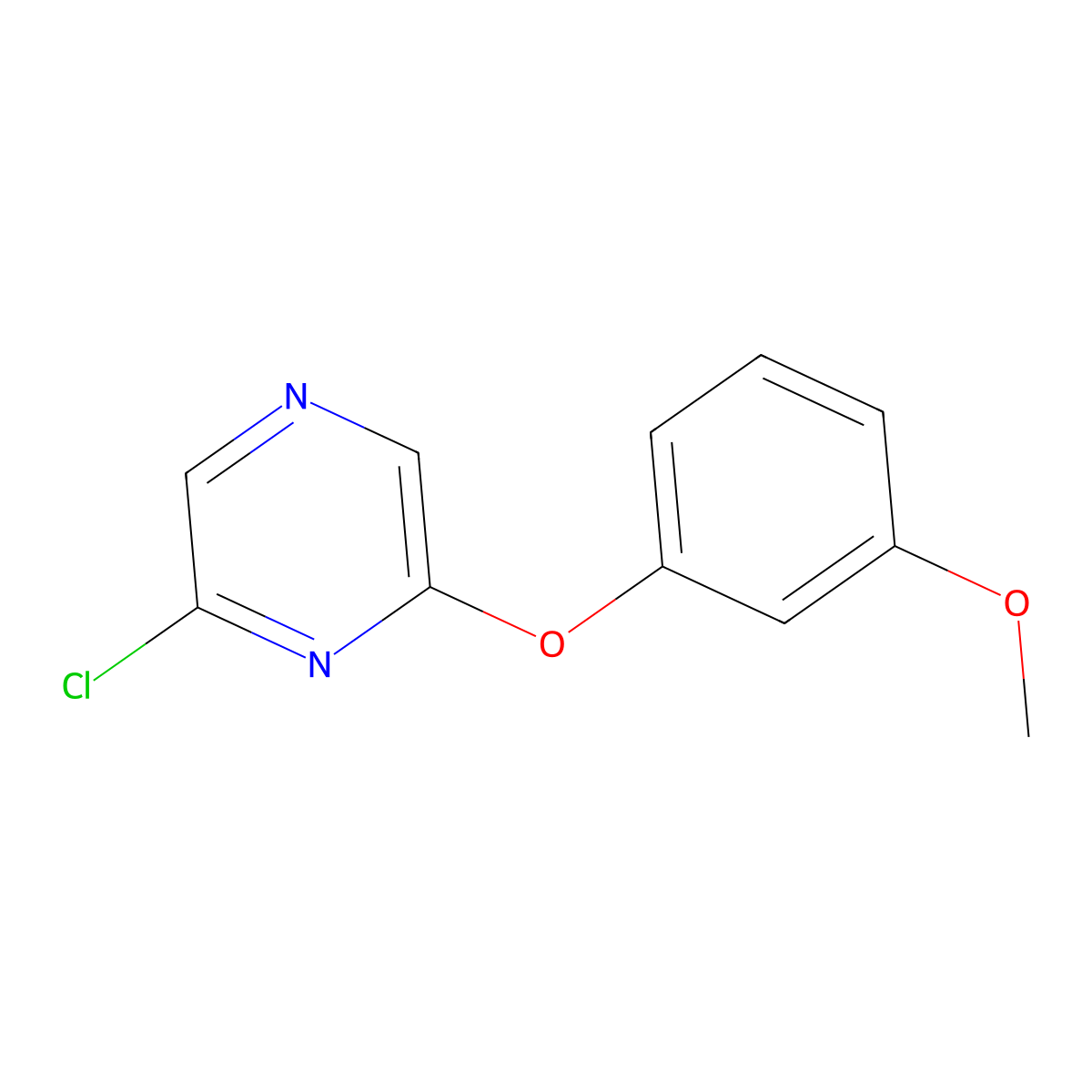 2-Chloro-6-(3-methoxyphenoxy)pyrazine molecular structure, CAS 77782-71-9