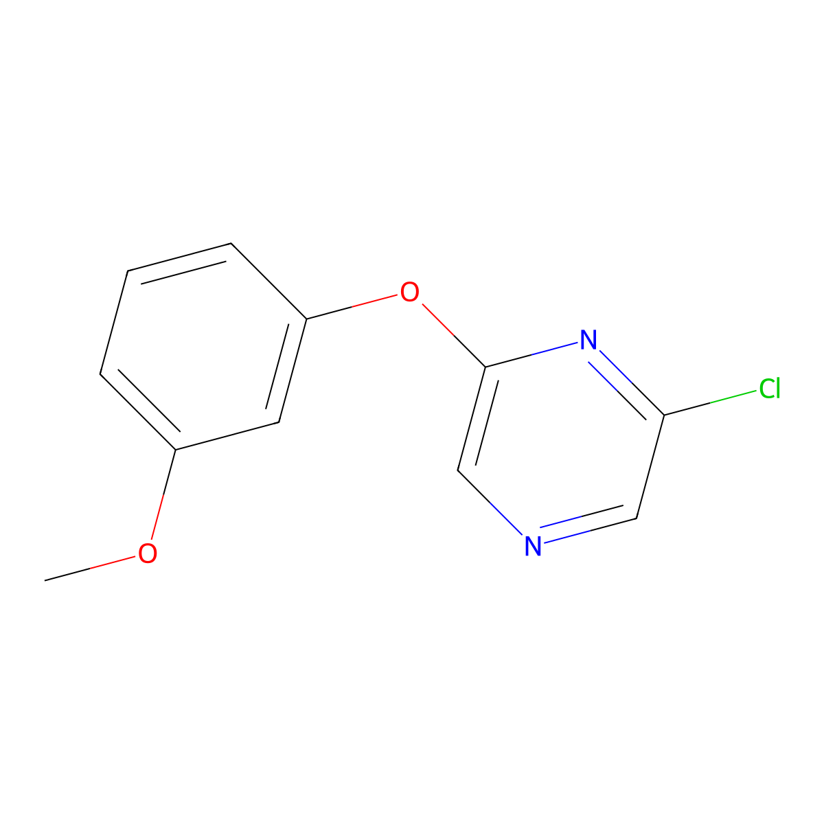 2-Chloro-6-(3-methoxyphenoxy)pyrazine molecular structure, CAS 77782-71-9