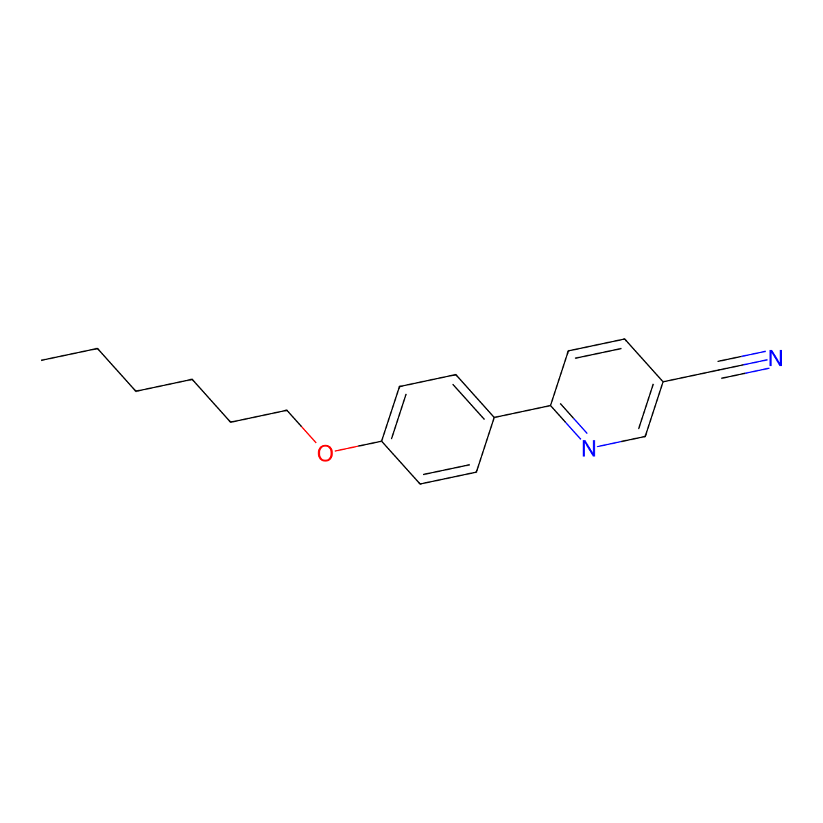 6-[4-(Hexyloxy)phenyl]pyridine-3-carbonitrile molecular structure, CAS 77782-81-1