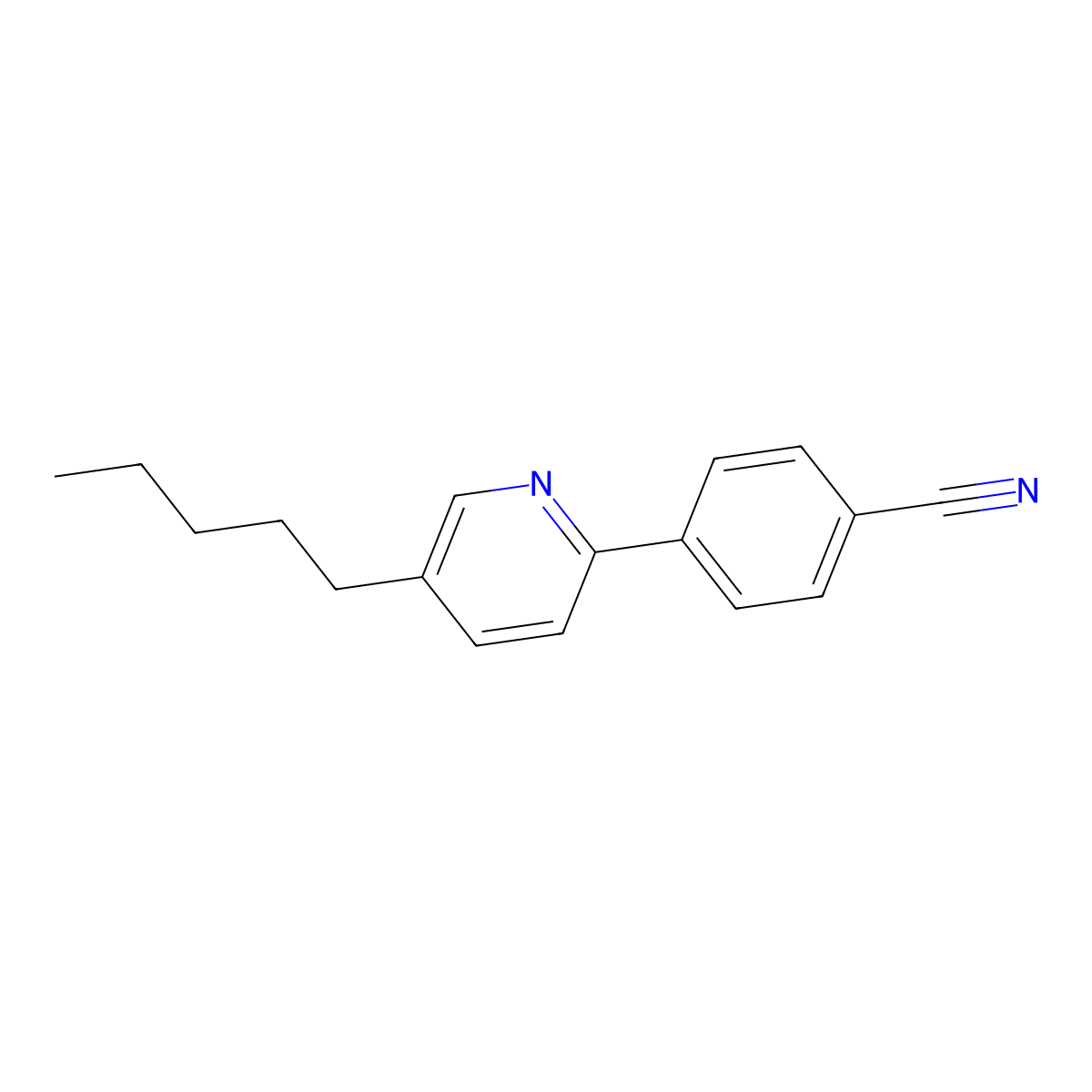 4-(5-Pentylpyridin-2-yl)benzonitrile molecular structure, CAS 77782-82-2