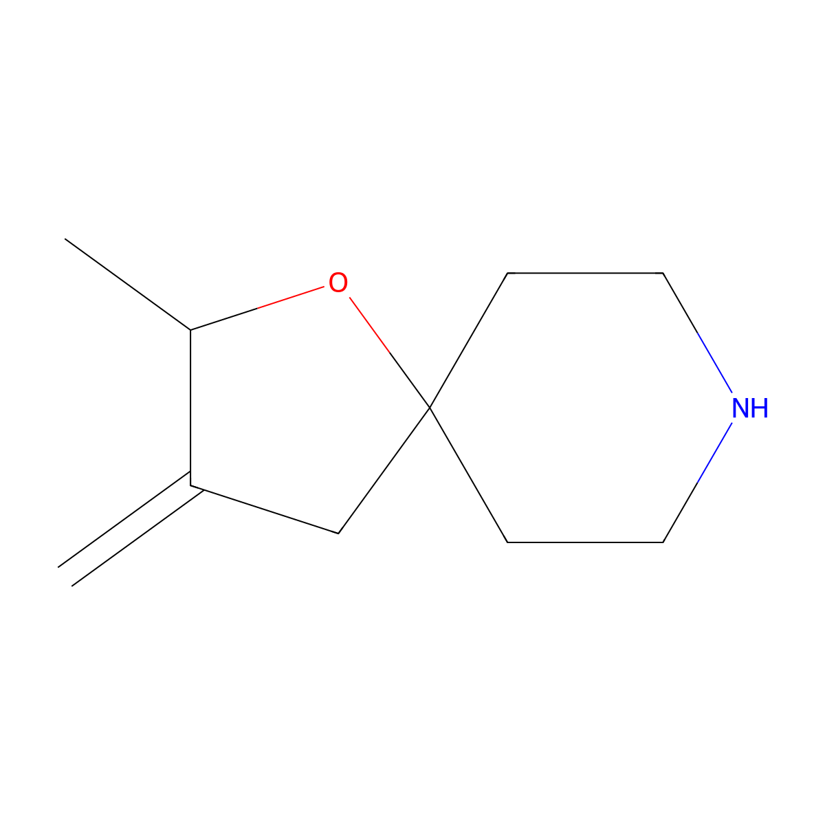2-Methyl-3-methylidene-1-oxa-8-azaspiro[4.5]decane molecular structure, CAS 777830-71-4