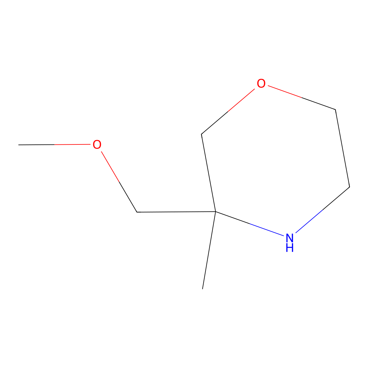 3-(Methoxymethyl)-3-methylmorpholine molecular structure, CAS 777838-33-2