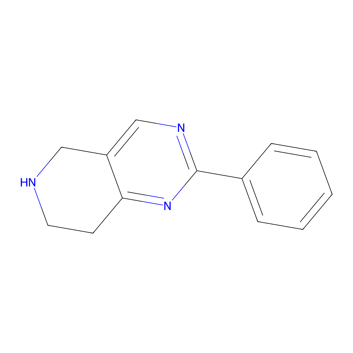 2-Phenyl-5,6,7,8-tetrahydropyrido[4,3-d]pyrimidine molecular structure, CAS 777842-72-5