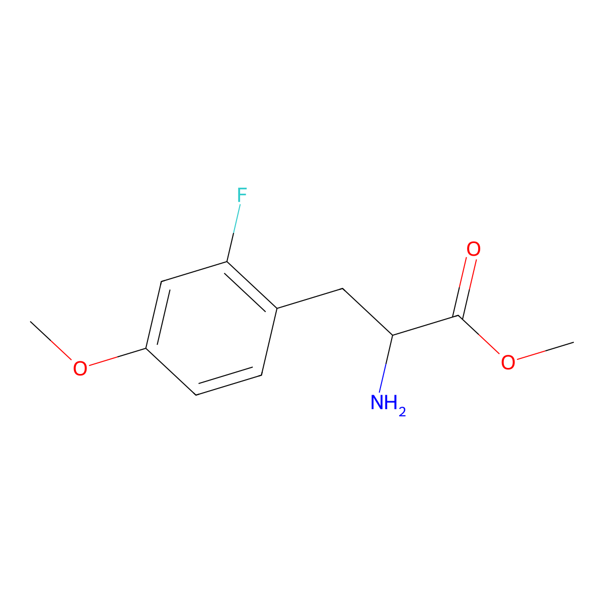 Methyl (S)-2-amino-3-(2-fluoro-4-methoxyphenyl)propanoate molecular structure, CAS 777850-08-5