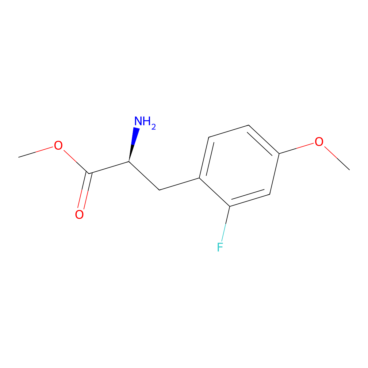 Methyl (S)-2-amino-3-(2-fluoro-4-methoxyphenyl)propanoate molecular structure, CAS 777850-08-5