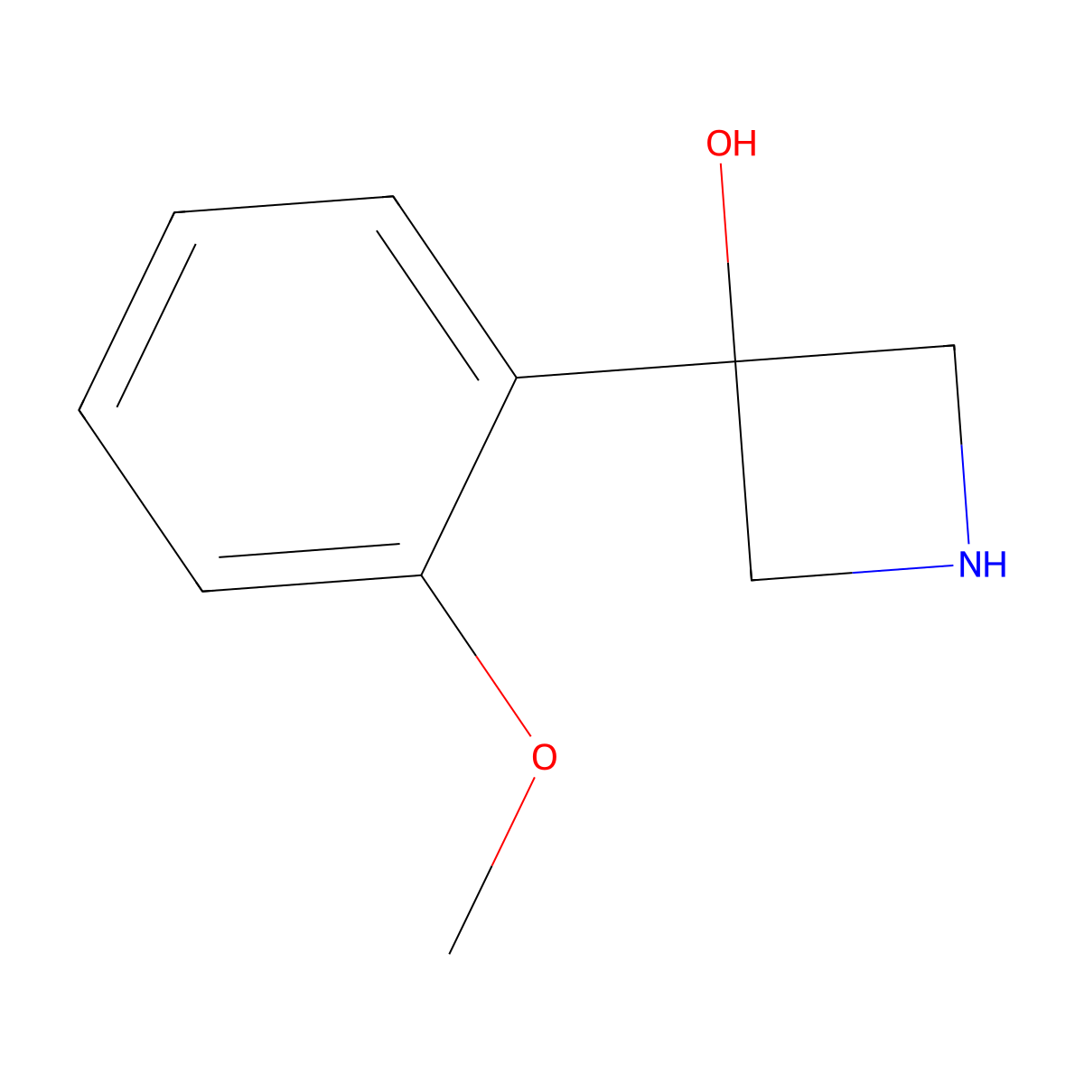 3-(2-Methoxyphenyl)azetidin-3-ol molecular structure, CAS 777850-75-6
