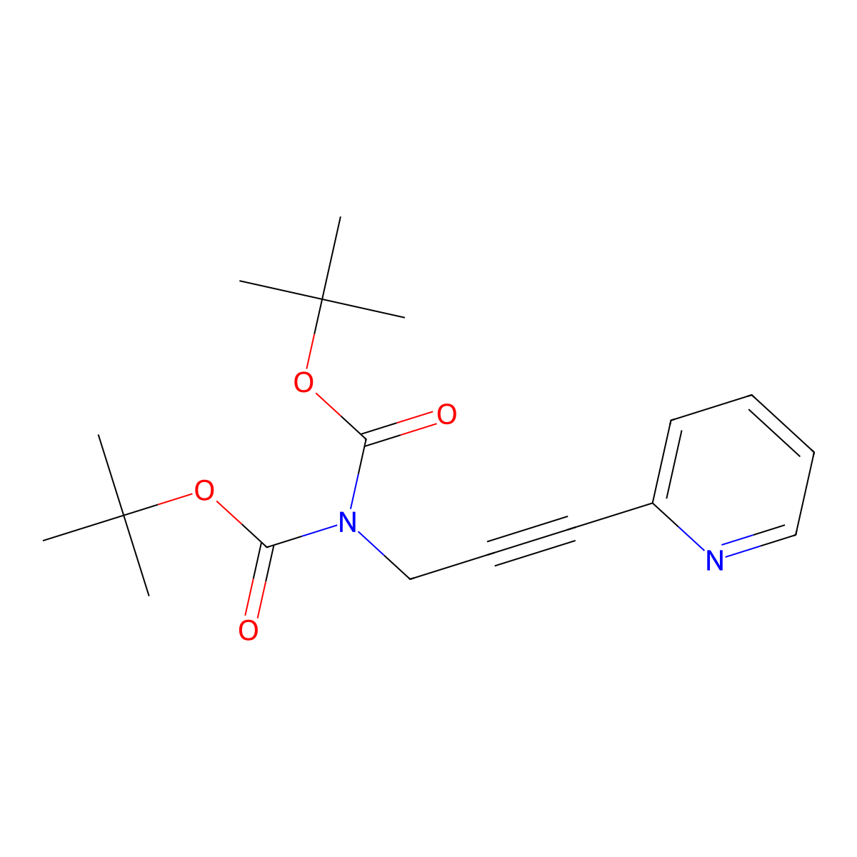 1,3-Bis(1,1-dimethylethyl) 2-[3-(2-pyridinyl)-2-propyn-1-YL]imidodicarbonate molecular structure, CAS 777856-56-1
