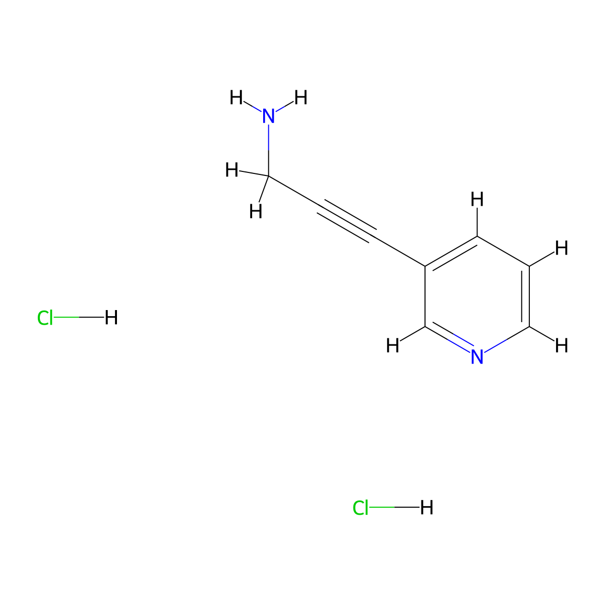 3-(Pyridin-3-yl)prop-2-yn-1-amine dihydrochloride molecular structure, CAS 777856-64-1