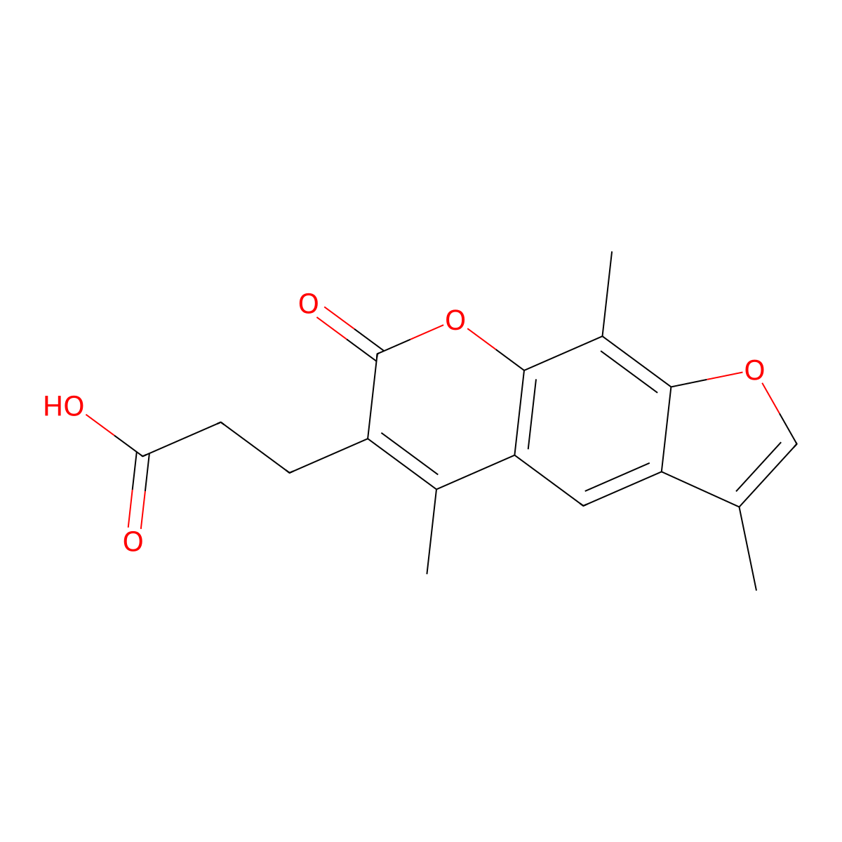 3-(3,5,9-trimethyl-7-oxo-7H-furo[3,2-g]chromen-6-yl)propanoic acid molecular structure, CAS 777857-42-8