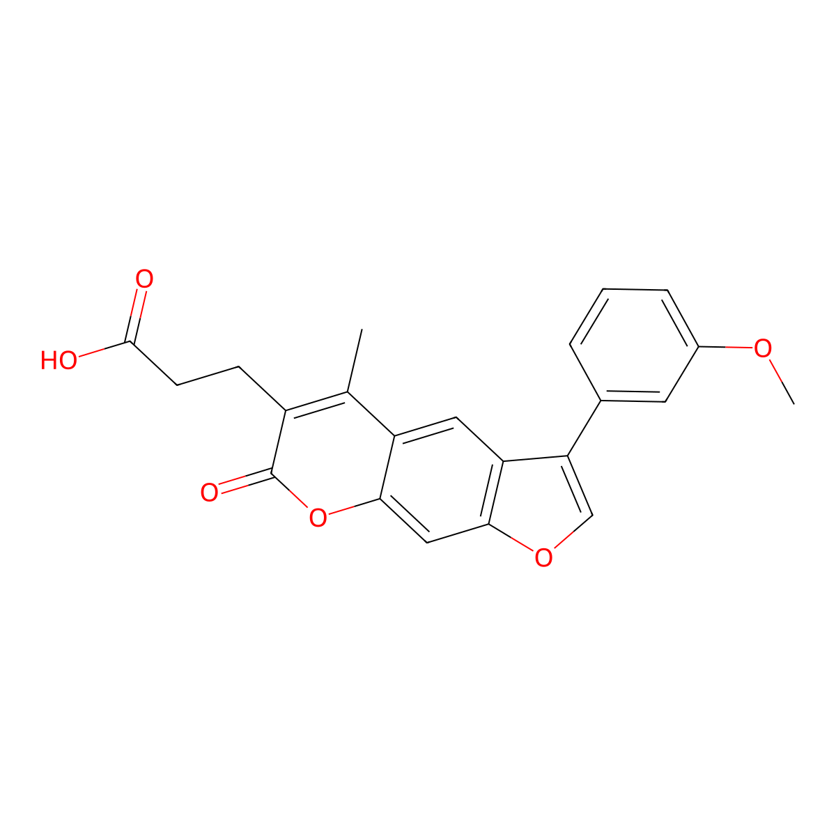3-[3-(3-Methoxyphenyl)-5-methyl-7-oxofuro[3,2-g]chromen-6-yl]propanoic acid molecular structure, CAS 777857-58-6