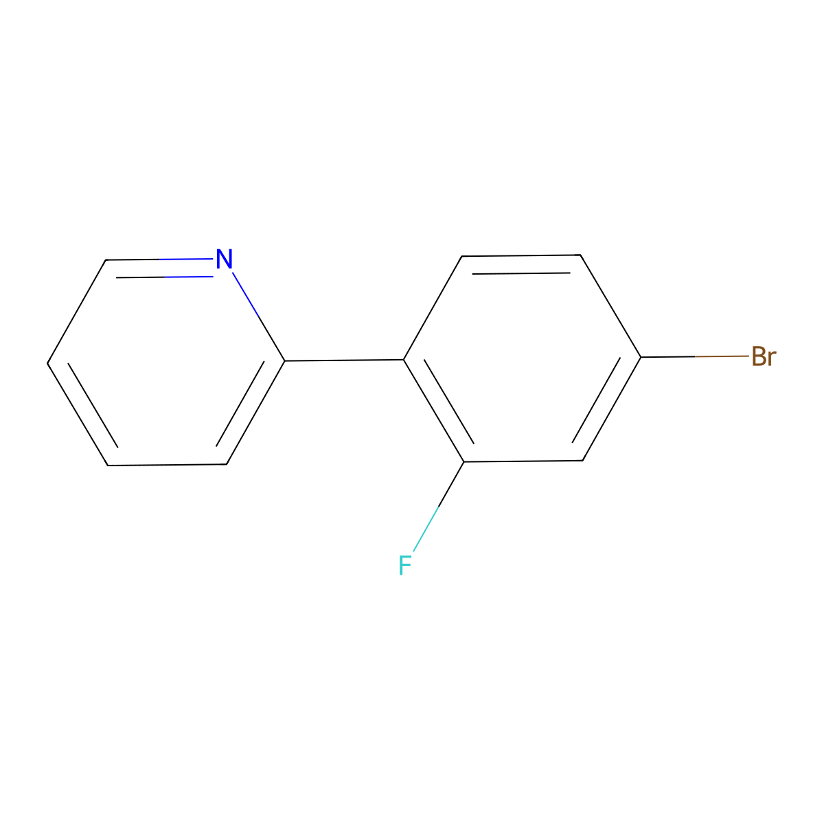 2-(4-Bromo-2-fluorophenyl)pyridine molecular structure, CAS 777863-64-6