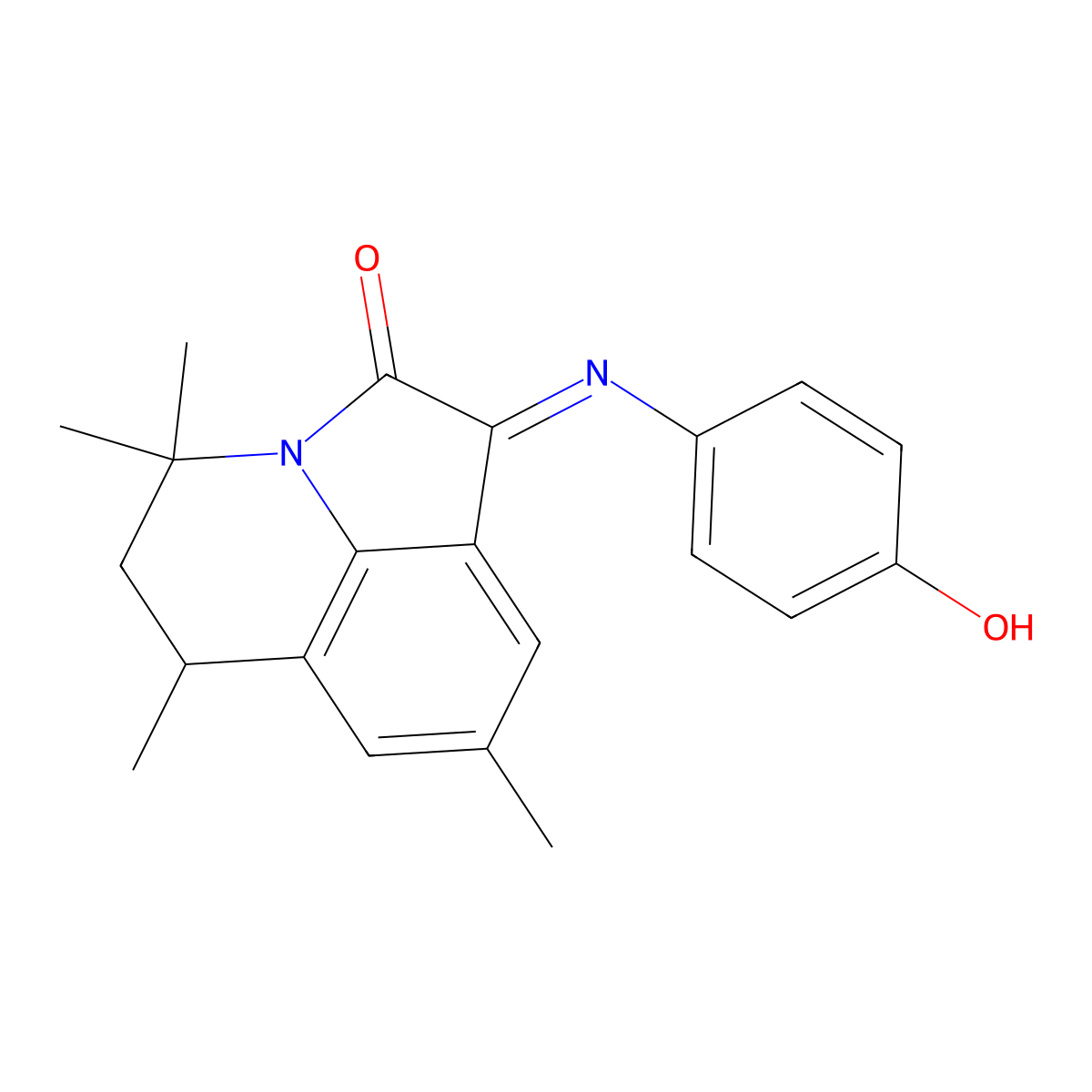 (1E)-1-[(4-hydroxyphenyl)imino]-4,4,6,8-tetramethyl-5,6-dihydro-4H-pyrrolo[3,2,1-ij]quinolin-2(1H)-one molecular structure, CAS 777866-41-8