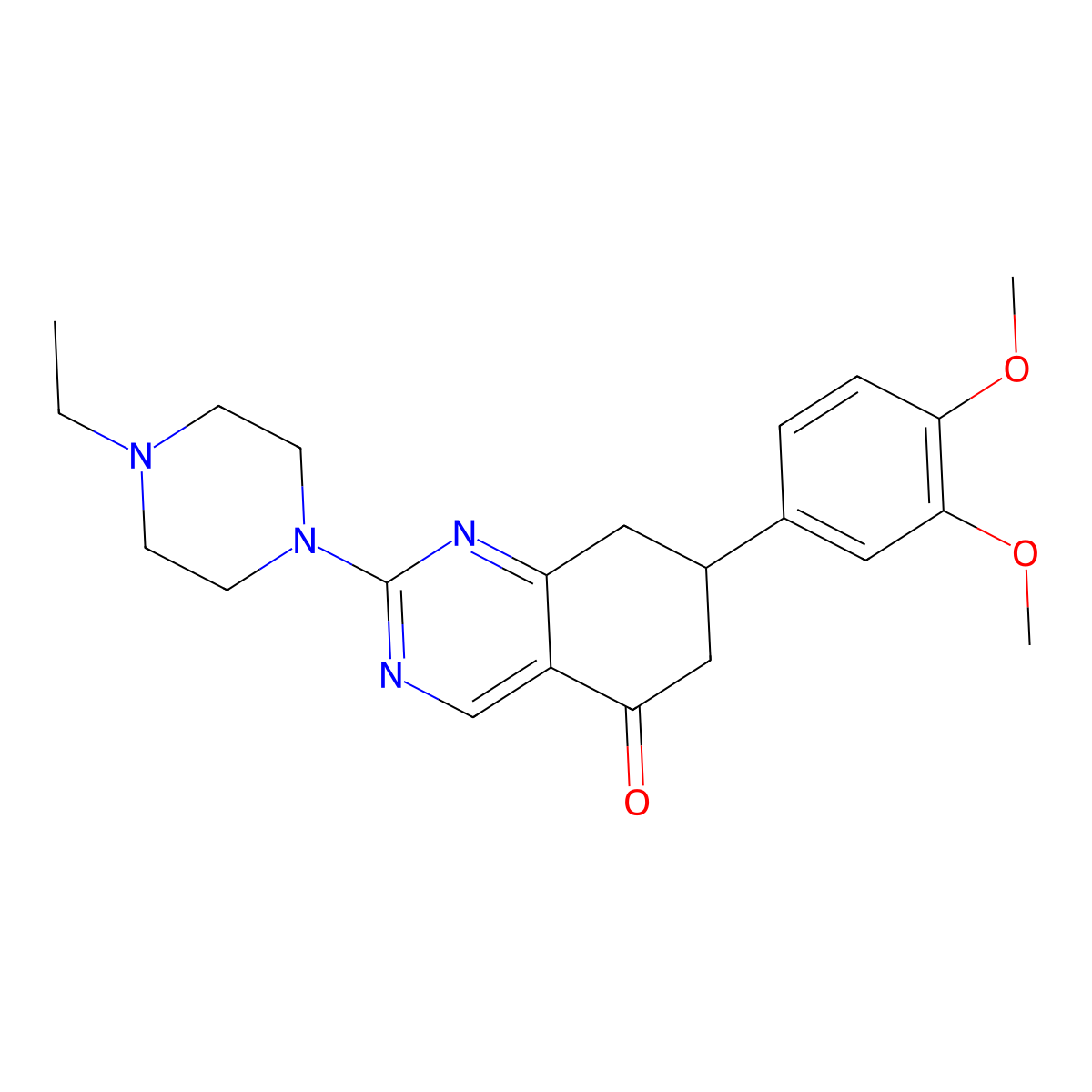 7-(3,4-Dimethoxyphenyl)-2-(4-ethylpiperazinyl)-6,7,8-trihydroquinazolin-5-one molecular structure, CAS 777866-65-6