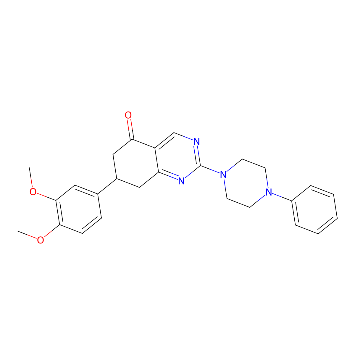 7-(3,4-dimethoxyphenyl)-2-(4-phenylpiperazin-1-yl)-7,8-dihydroquinazolin-5(6H)-one molecular structure, CAS 777866-66-7