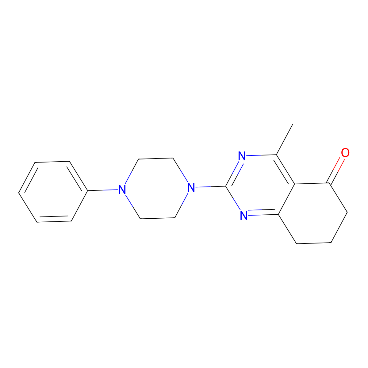 4-methyl-2-(4-phenylpiperazin-1-yl)-7,8-dihydroquinazolin-5(6H)-one molecular structure, CAS 777866-75-8