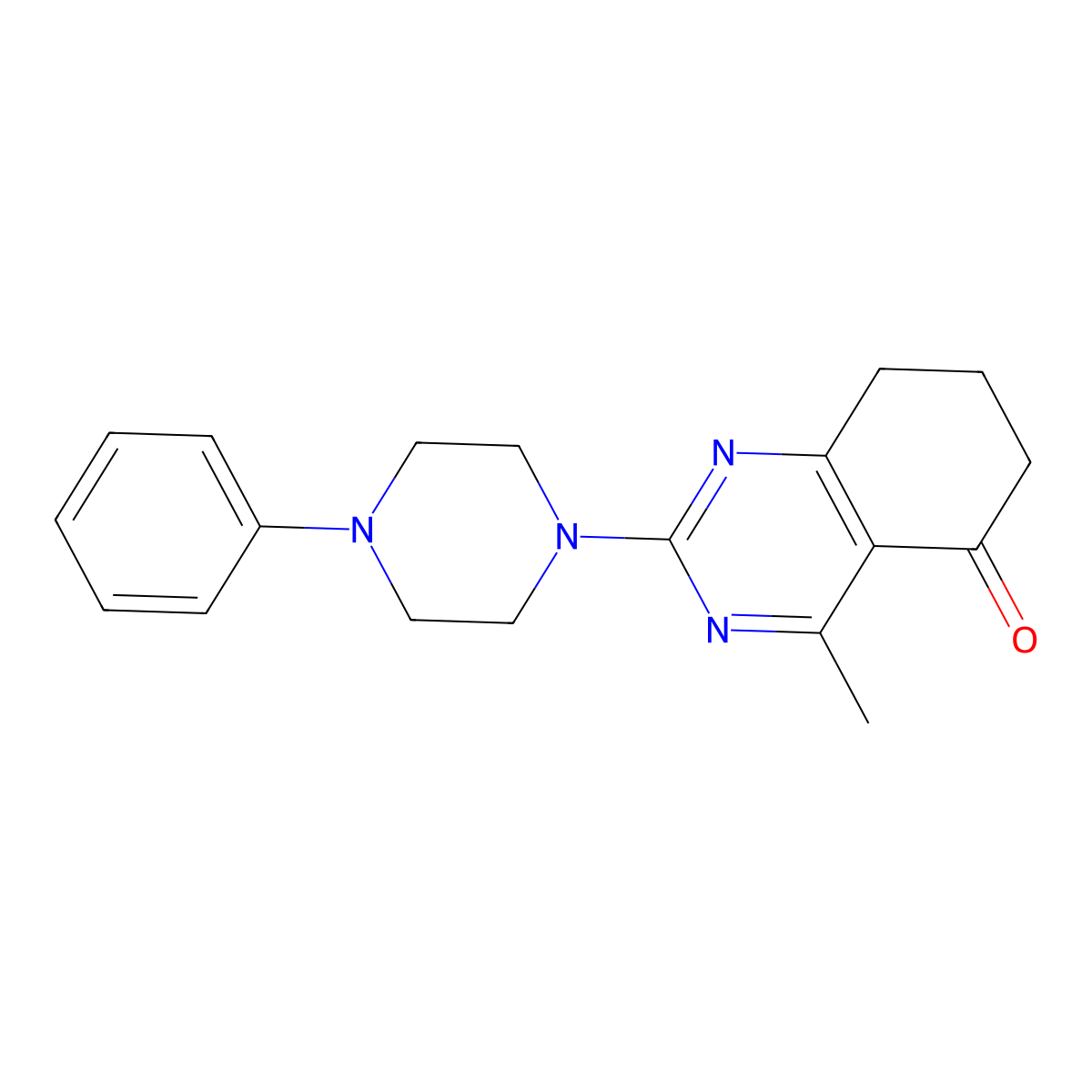 4-methyl-2-(4-phenylpiperazin-1-yl)-7,8-dihydroquinazolin-5(6H)-one molecular structure, CAS 777866-75-8