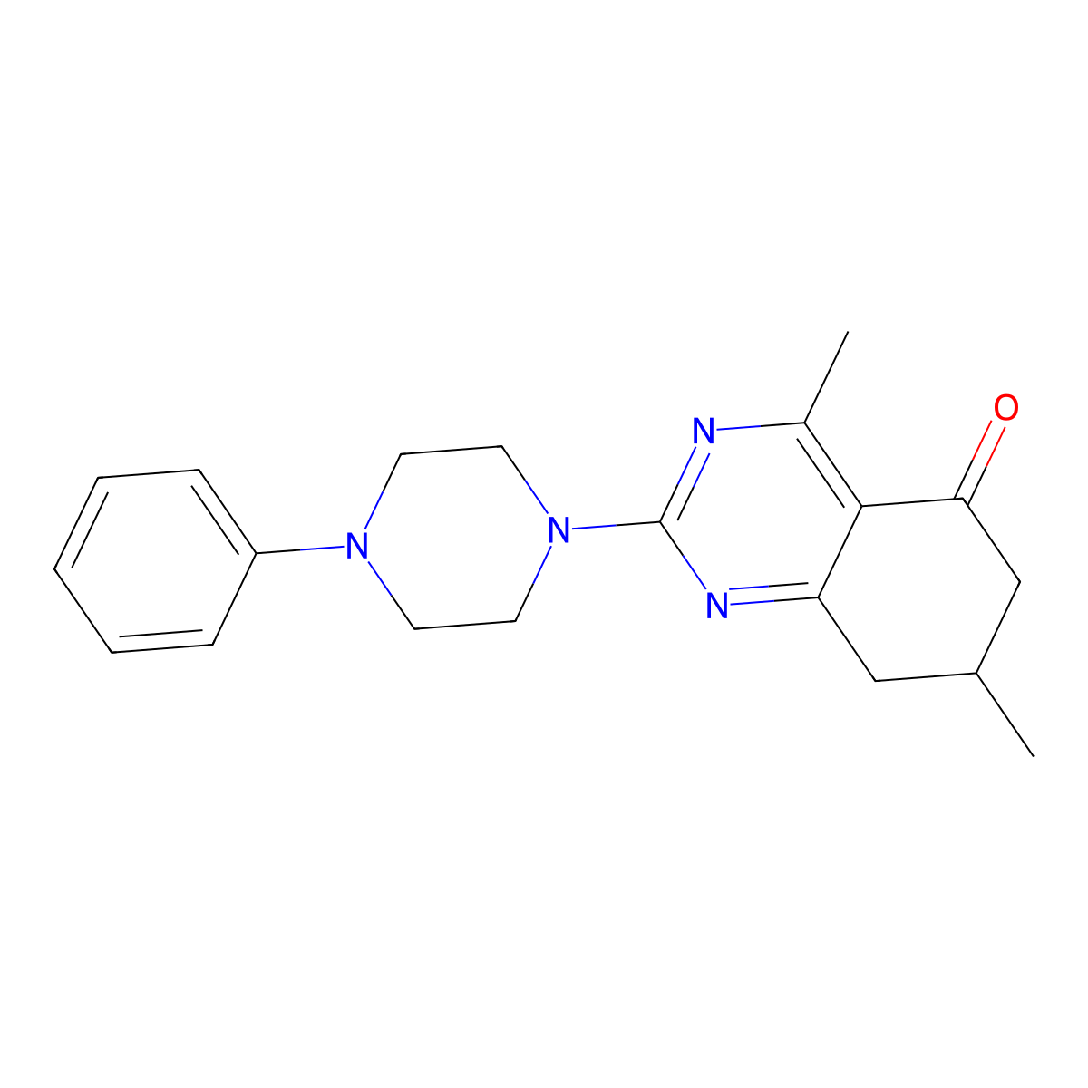 4,7-dimethyl-2-(4-phenylpiperazin-1-yl)-7,8-dihydroquinazolin-5(6H)-one molecular structure, CAS 777866-76-9