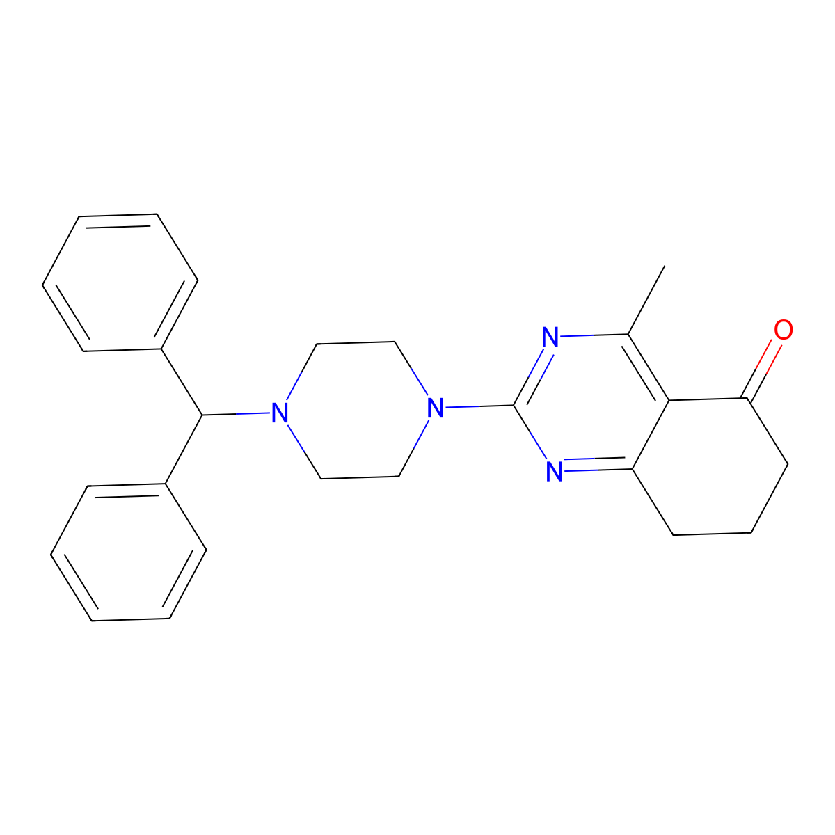 2-[4-(diphenylmethyl)piperazin-1-yl]-4-methyl-7,8-dihydroquinazolin-5(6H)-one molecular structure, CAS 777866-87-2