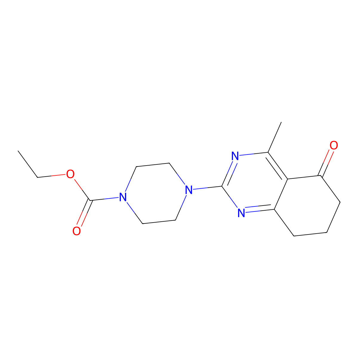 ethyl 4-(4-methyl-5-oxo-7,8-dihydro-6H-quinazolin-2-yl)piperazine-1-carboxylate molecular structure, CAS 777866-88-3