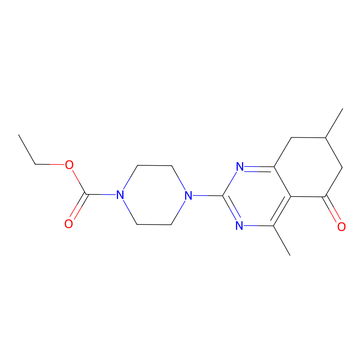 Ethyl 4-(4,7-dimethyl-5-oxo-5,6,7,8-tetrahydroquinazolin-2-yl)piperazine-1-carboxylate molecular structure, CAS 777866-89-4
