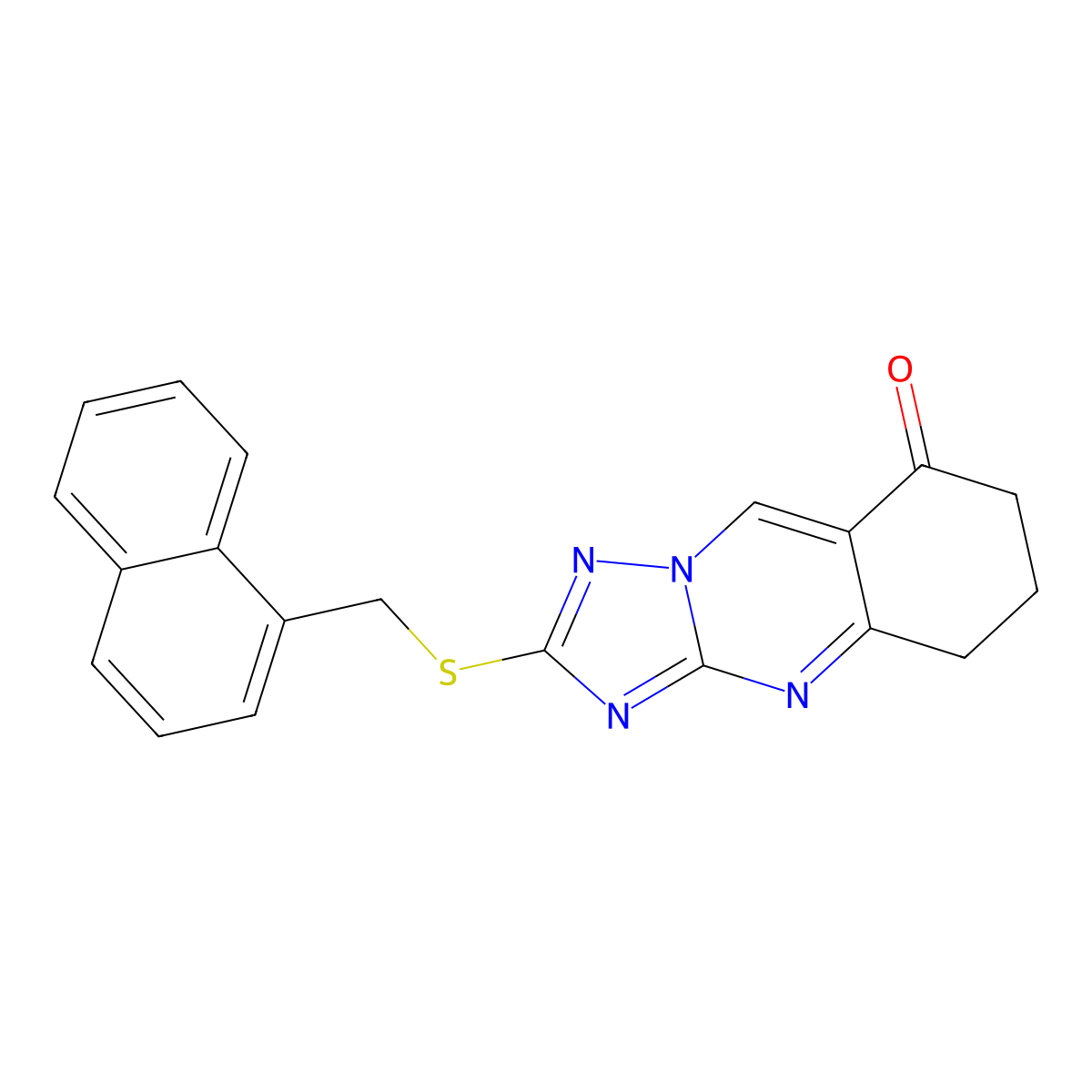 2-[(naphthalen-1-ylmethyl)sulfanyl]-6,7-dihydro[1,2,4]triazolo[5,1-b]quinazolin-8(5H)-one molecular structure, CAS 777867-12-6