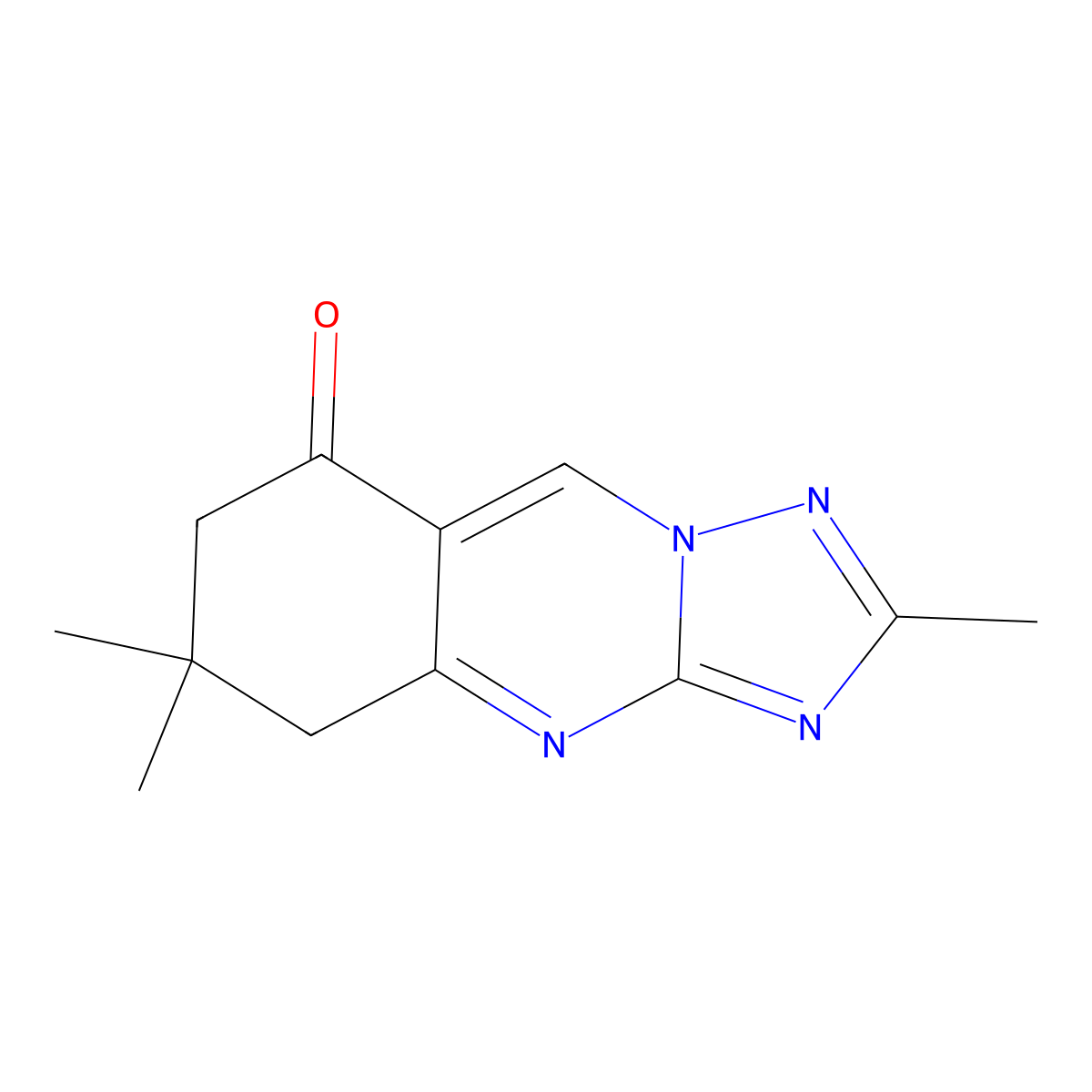 2,6,6-trimethyl-6,7-dihydro[1,2,4]triazolo[5,1-b]quinazolin-8(5H)-one molecular structure, CAS 777867-16-0