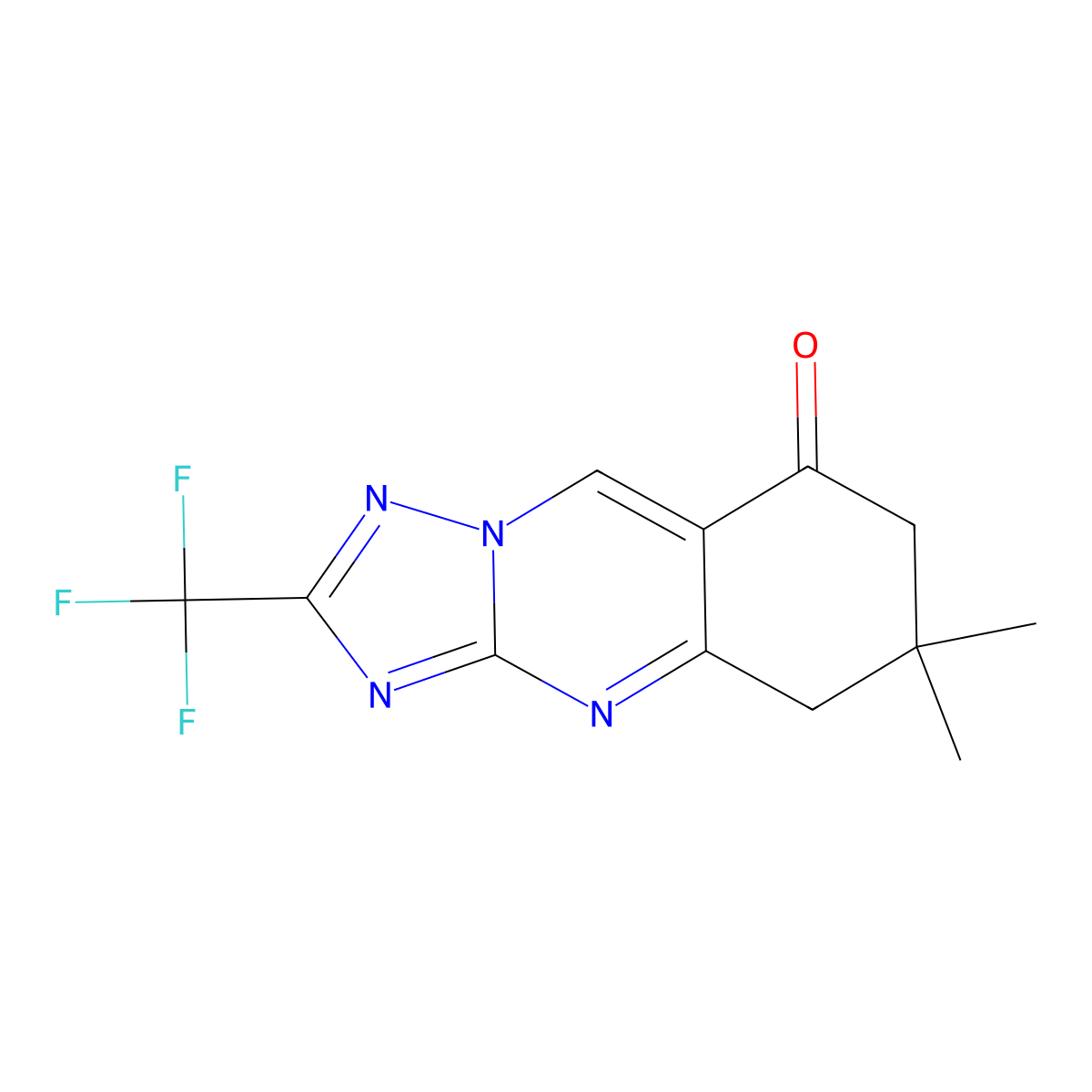 6,6-dimethyl-2-(trifluoromethyl)-6,7-dihydro[1,2,4]triazolo[5,1-b]quinazolin-8(5H)-one molecular structure, CAS 777867-17-1
