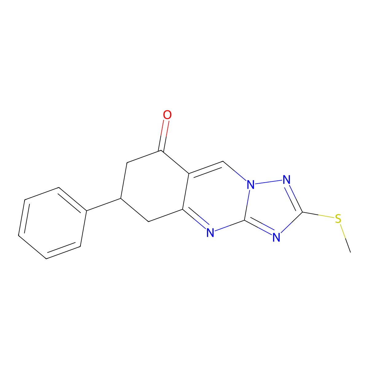 2-(methylthio)-6-phenyl-6,7-dihydro-5H-[1,2,4]triazolo[5,1-b]quinazolin-8-one molecular structure, CAS 777867-29-5