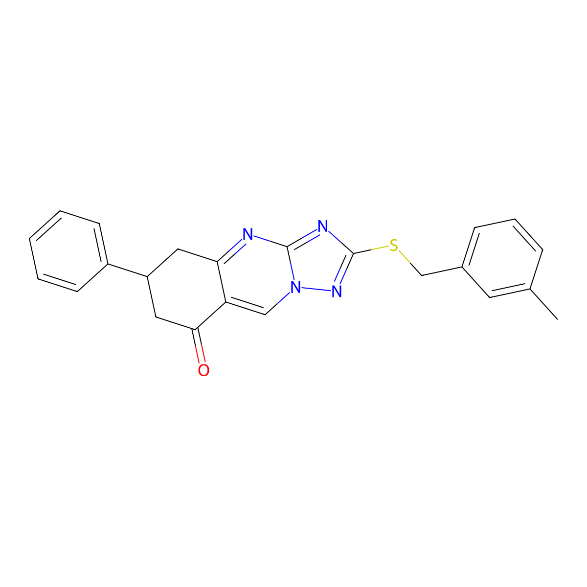 2-[(3-methylbenzyl)sulfanyl]-6-phenyl-6,7-dihydro[1,2,4]triazolo[5,1-b]quinazolin-8(5H)-one molecular structure, CAS 777867-31-9
