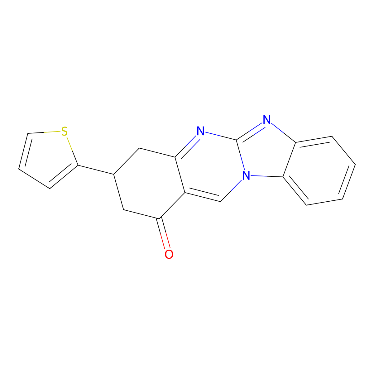 3-(thiophen-2-yl)-3,4-dihydrobenzimidazo[2,1-b]quinazolin-1(2H)-one molecular structure, CAS 777867-50-2