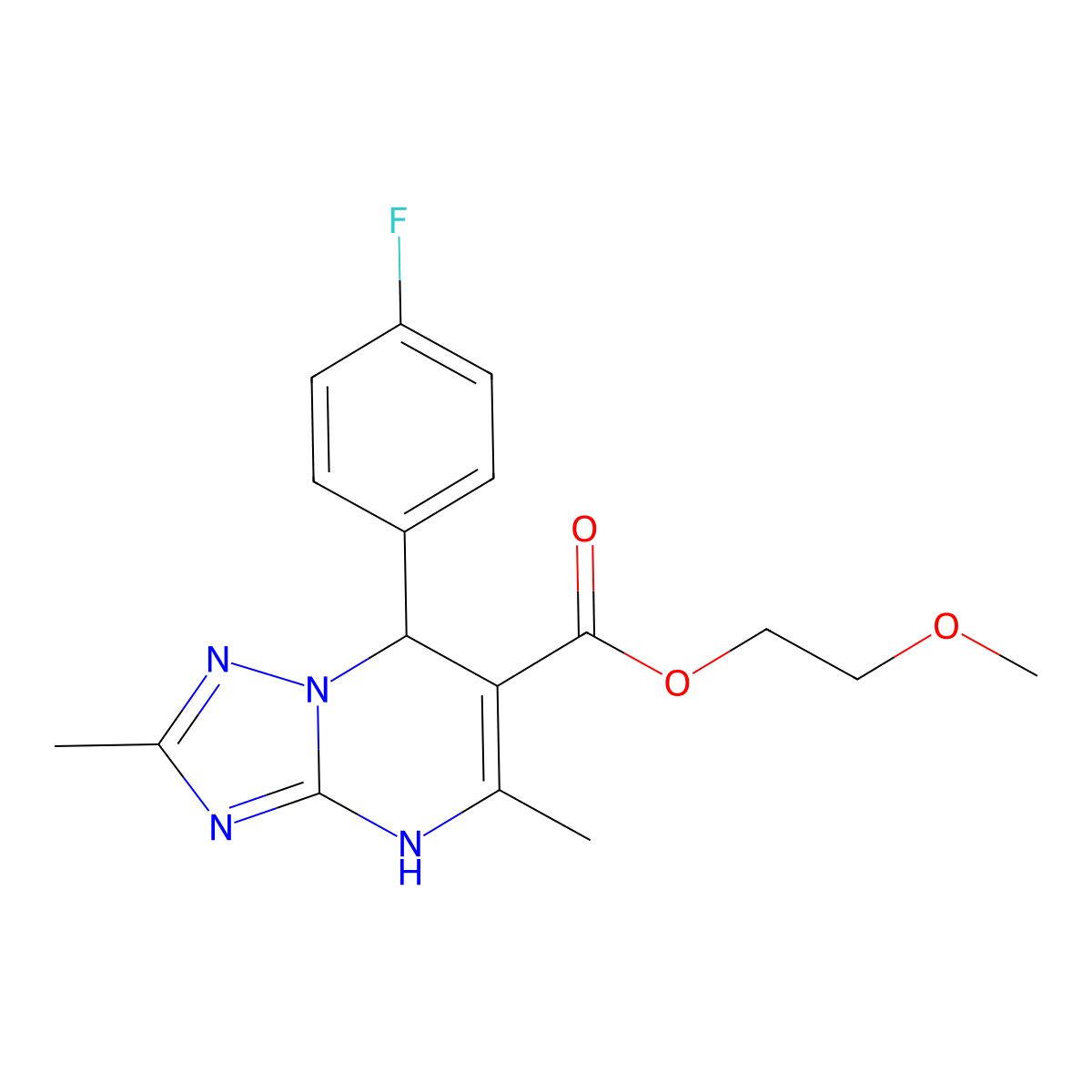 2-Methoxyethyl 7-(4-fluorophenyl)-2,5-dimethyl-4,7-dihydro[1,2,4]triazolo[1,5-a]pyrimidine-6-carboxylate molecular structure, CAS 777867-55-7