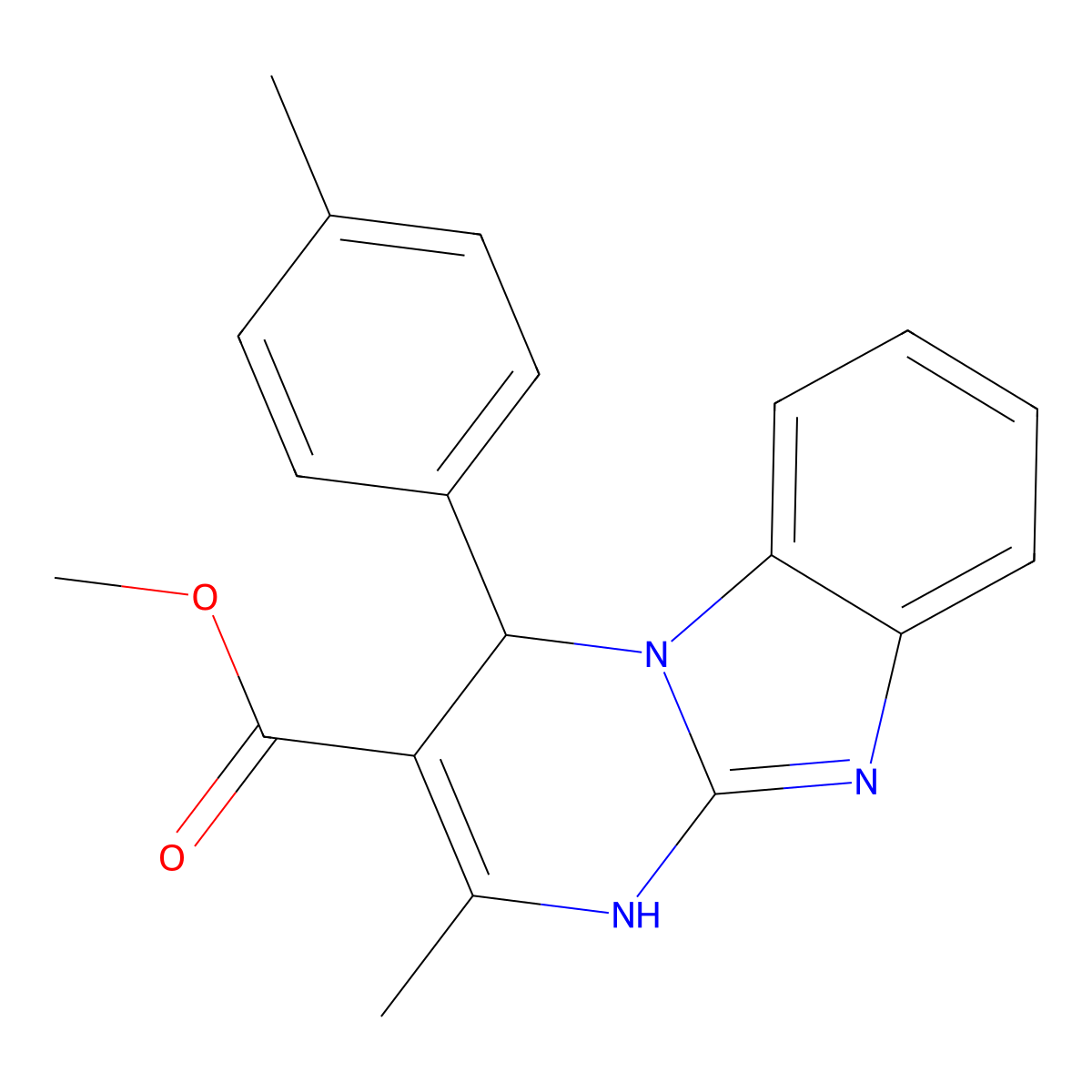 Methyl 2-methyl-4-(4-methylphenyl)-1,4-dihydropyrimido[1,2-a]benzimidazole-3-carboxylate molecular structure, CAS 777867-81-9