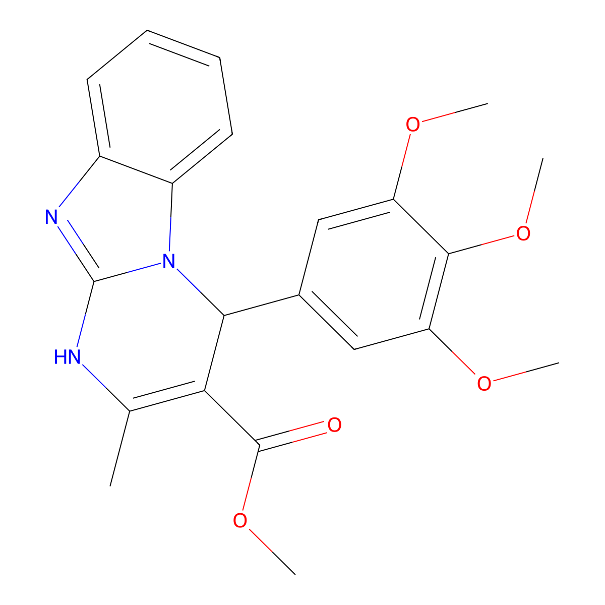 Methyl 2-methyl-4-(3,4,5-trimethoxyphenyl)-1,4-dihydropyrimido[1,2-a]benzimidazole-3-carboxylate molecular structure, CAS 777867-86-4