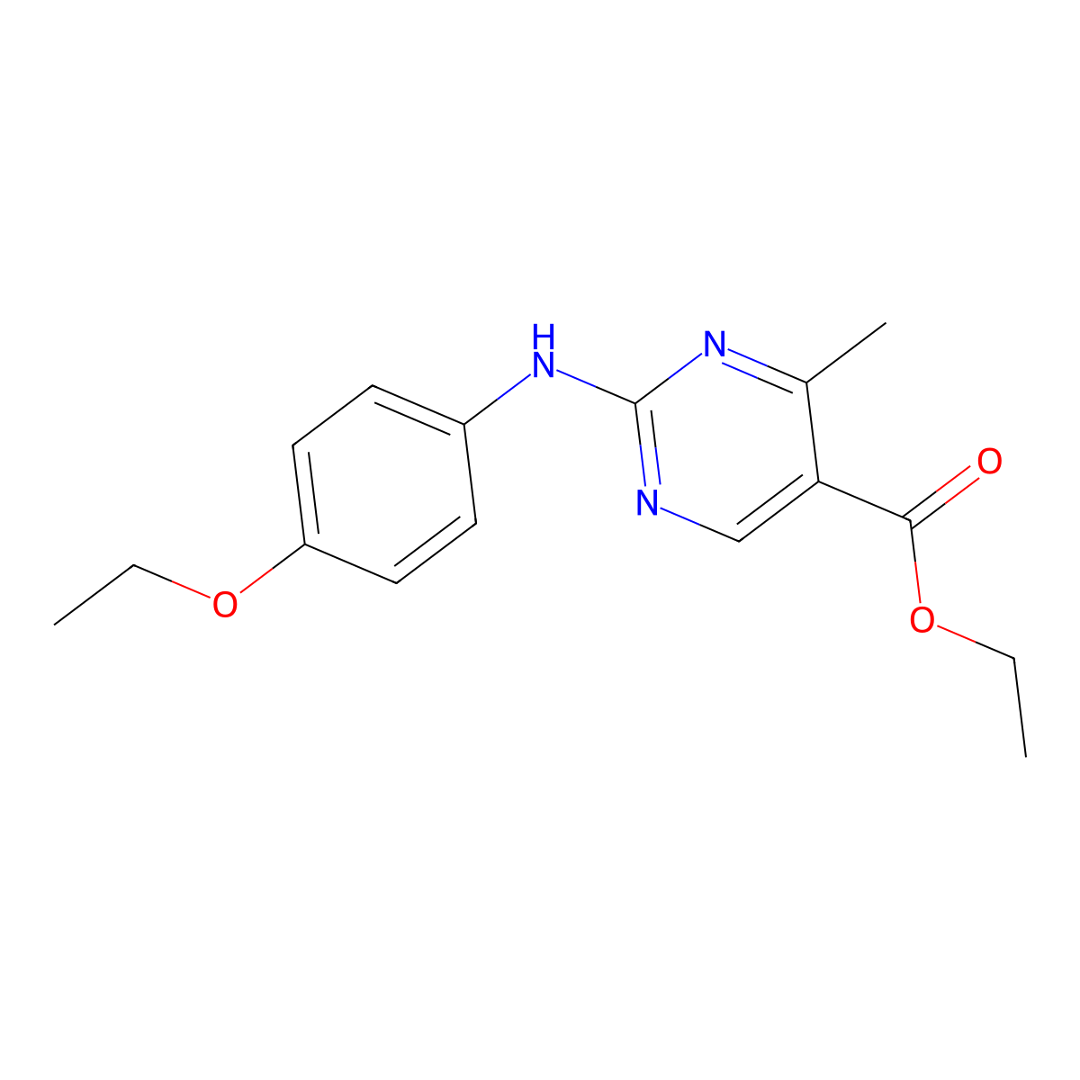 Ethyl 2-[(4-ethoxyphenyl)amino]-4-methylpyrimidine-5-carboxylate molecular structure, CAS 777868-05-0