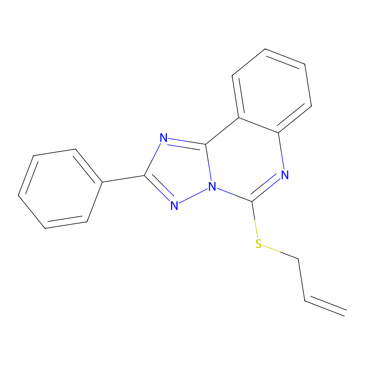 2-Phenyl-5-(prop-2-en-1-ylsulfanyl)[1,2,4]triazolo[1,5-c]quinazoline molecular structure, CAS 777868-15-2