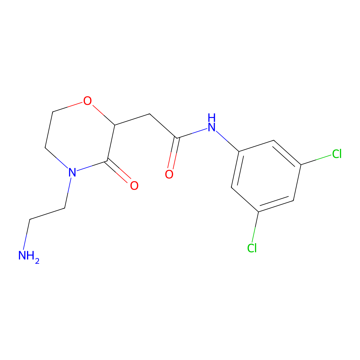 2-[4-(2-aminoethyl)-3-oxomorpholin-2-yl]-N-(3,5-dichlorophenyl)acetamide molecular structure, CAS 777868-64-1