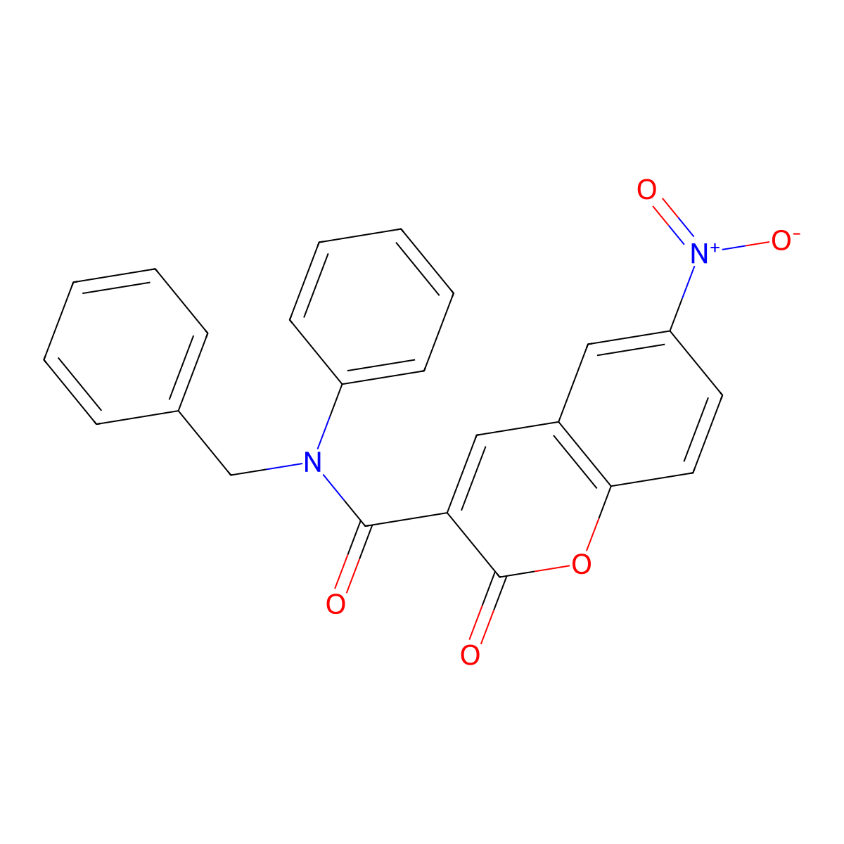 N-benzyl-6-nitro-2-oxo-N-phenylchromene-3-carboxamide molecular structure, CAS 777868-65-2