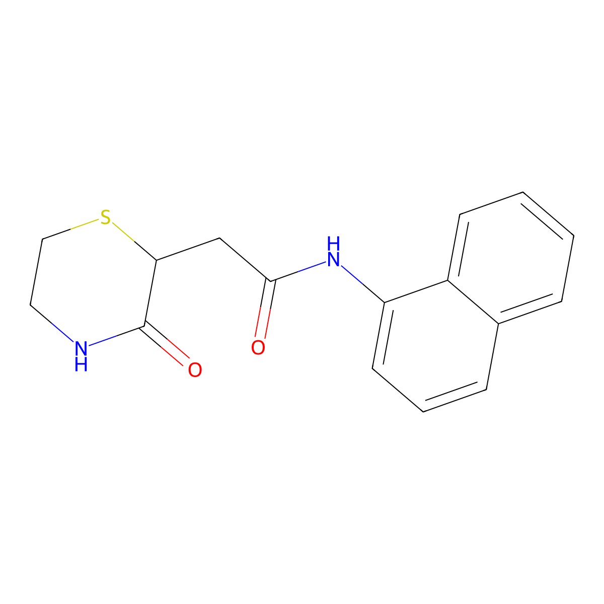 N-(naphthalen-1-yl)-2-(3-oxothiomorpholin-2-yl)acetamide molecular structure, CAS 777868-94-7