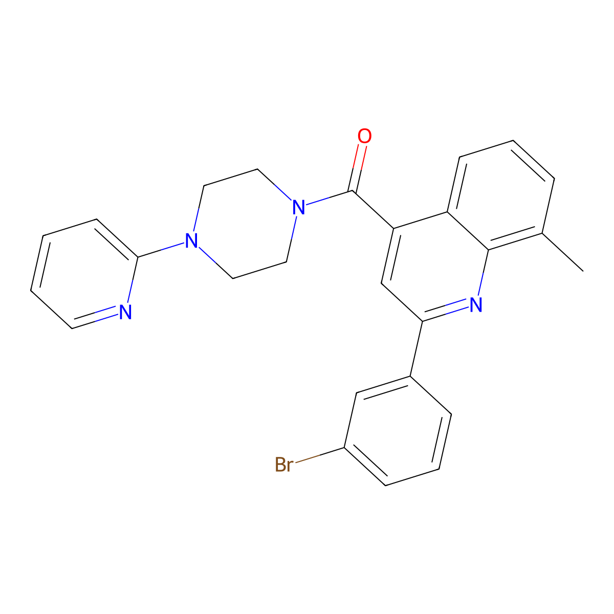 [2-(3-Bromophenyl)-8-methylquinolin-4-yl]-(4-pyridin-2-ylpiperazin-1-yl)methanone molecular structure, CAS 777868-95-8