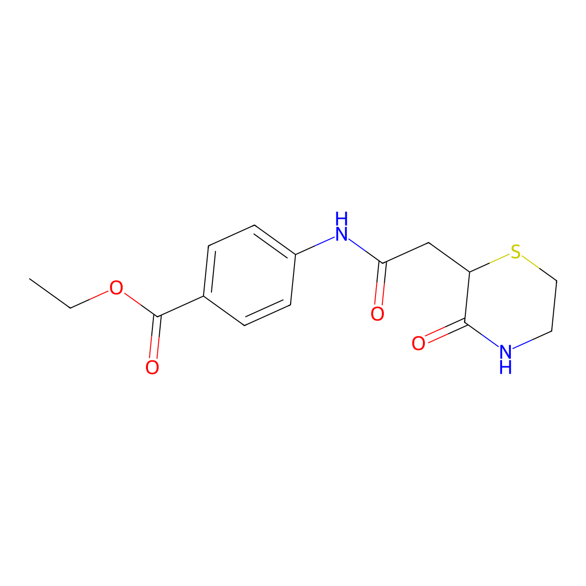 4-[[1-Oxo-2-(3-oxo-2-thiomorpholinyl)ethyl]amino]benzoic acid ethyl ester molecular structure, CAS 777868-97-0
