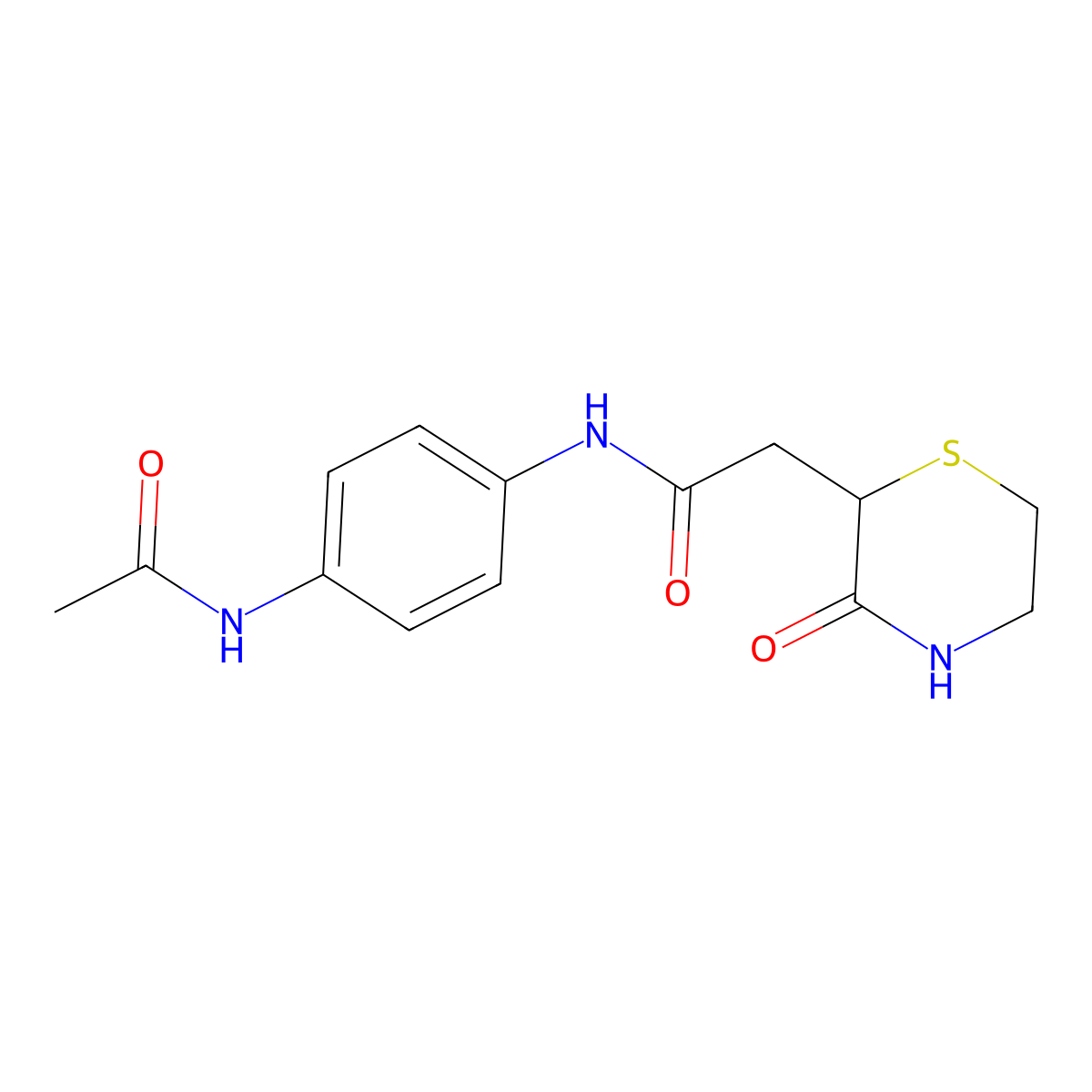 N-[4-(acetylamino)phenyl]-2-(3-oxothiomorpholin-2-yl)acetamide molecular structure, CAS 777869-03-1