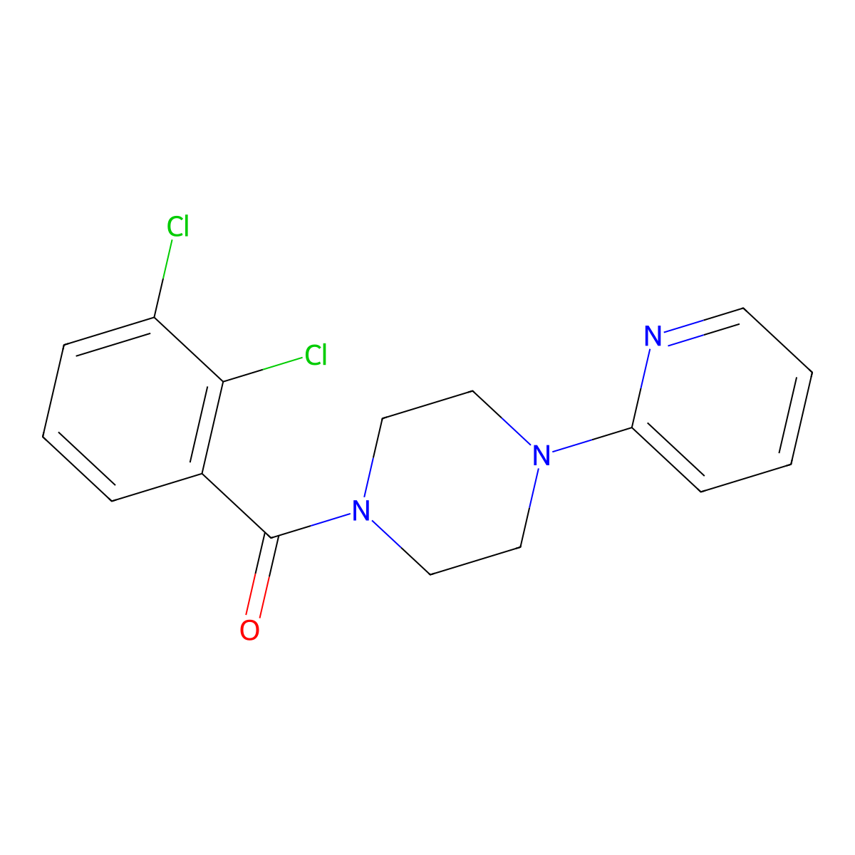 (2,3-Dichlorophenyl)-(4-pyridin-2-ylpiperazin-1-yl)methanone molecular structure, CAS 777869-13-3