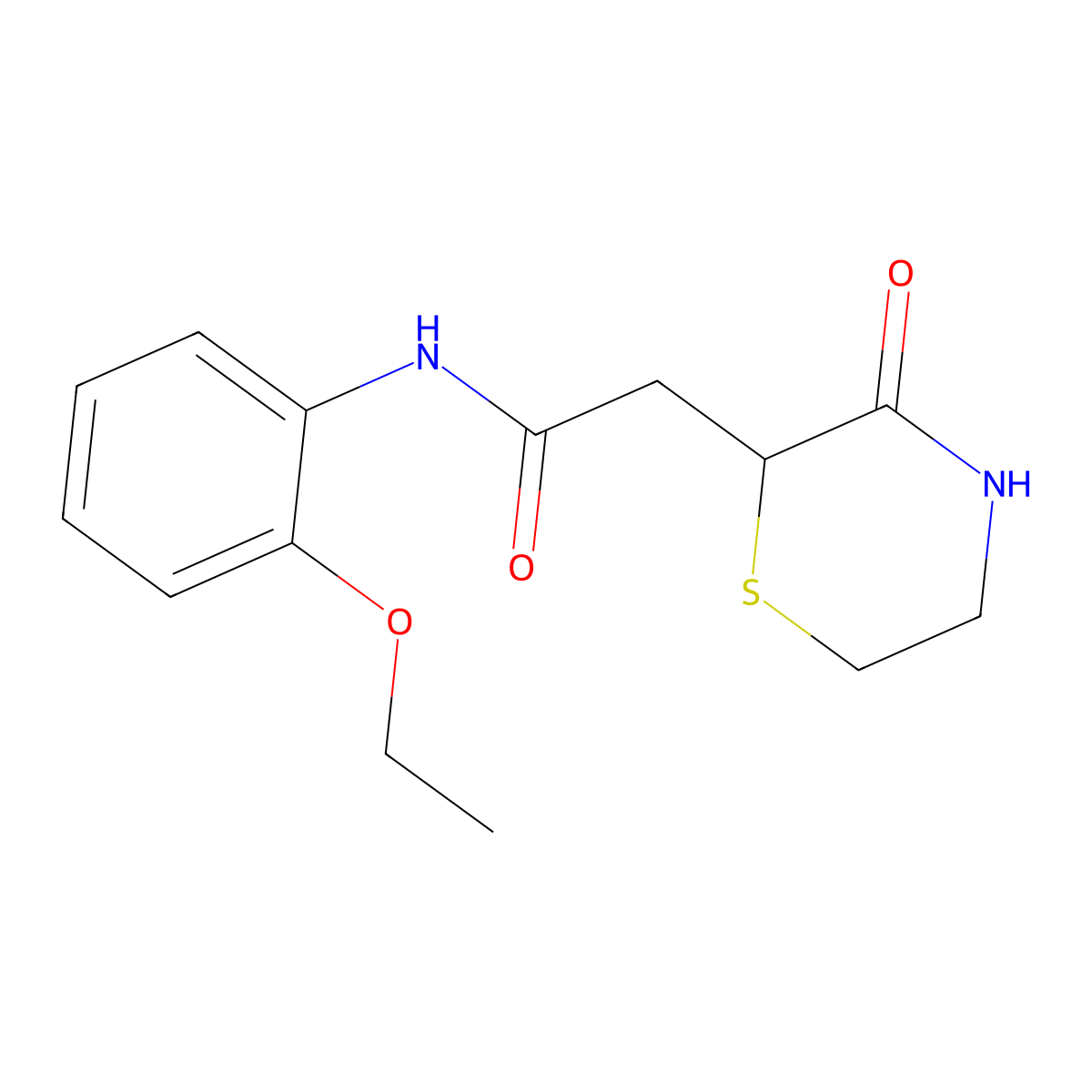 N-(2-ethoxyphenyl)-2-(3-oxothiomorpholin-2-yl)acetamide molecular structure, CAS 777869-31-5