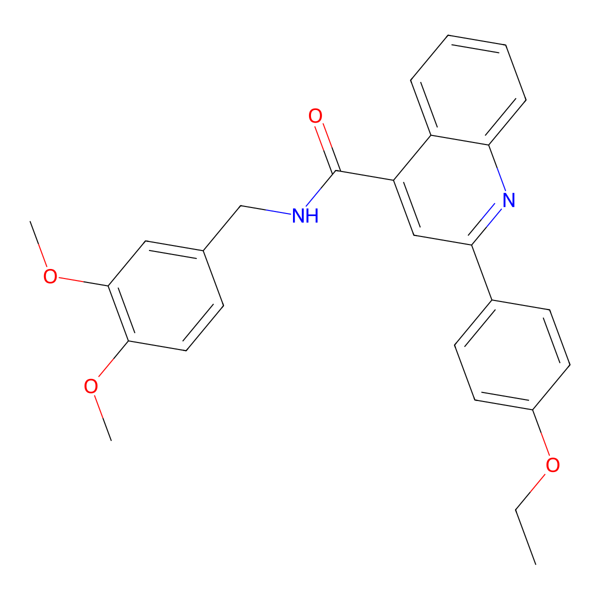 N-[(3,4-dimethoxyphenyl)methyl]-2-(4-ethoxyphenyl)quinoline-4-carboxamide molecular structure, CAS 777869-72-4