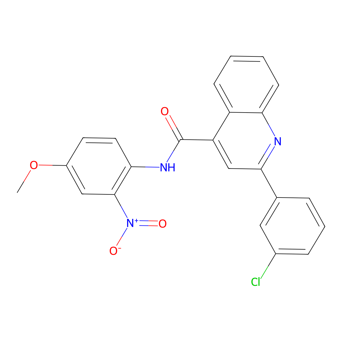 2-(3-chlorophenyl)-N-(4-methoxy-2-nitrophenyl)quinoline-4-carboxamide molecular structure, CAS 777870-32-3