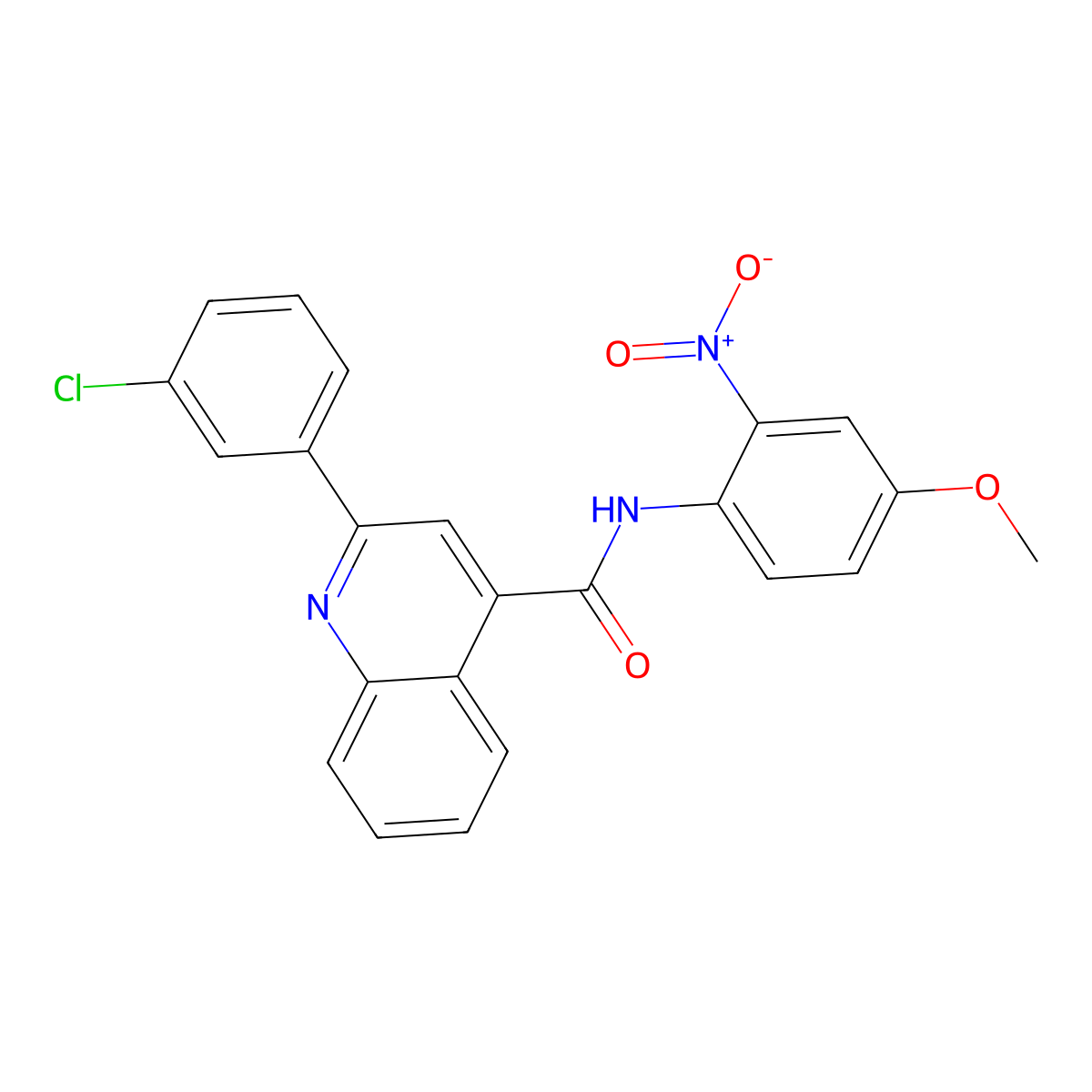 2-(3-chlorophenyl)-N-(4-methoxy-2-nitrophenyl)quinoline-4-carboxamide molecular structure, CAS 777870-32-3
